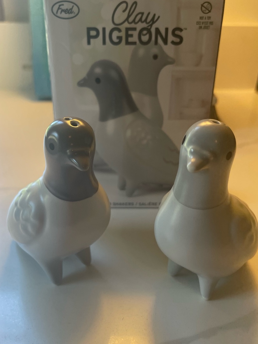 Fred Ceramic Clay Pigeon Salt & Pepper Set - Picture 2 of 8
